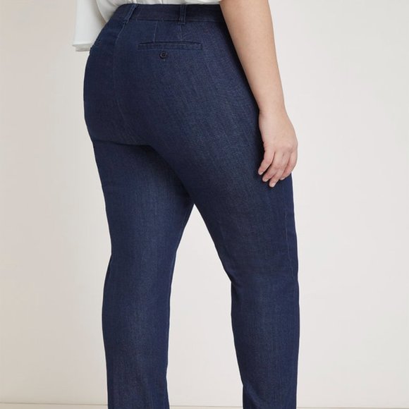 Eloquii Regular Fit Denim Kady Pant Dark Wash - Picture 2 of 9